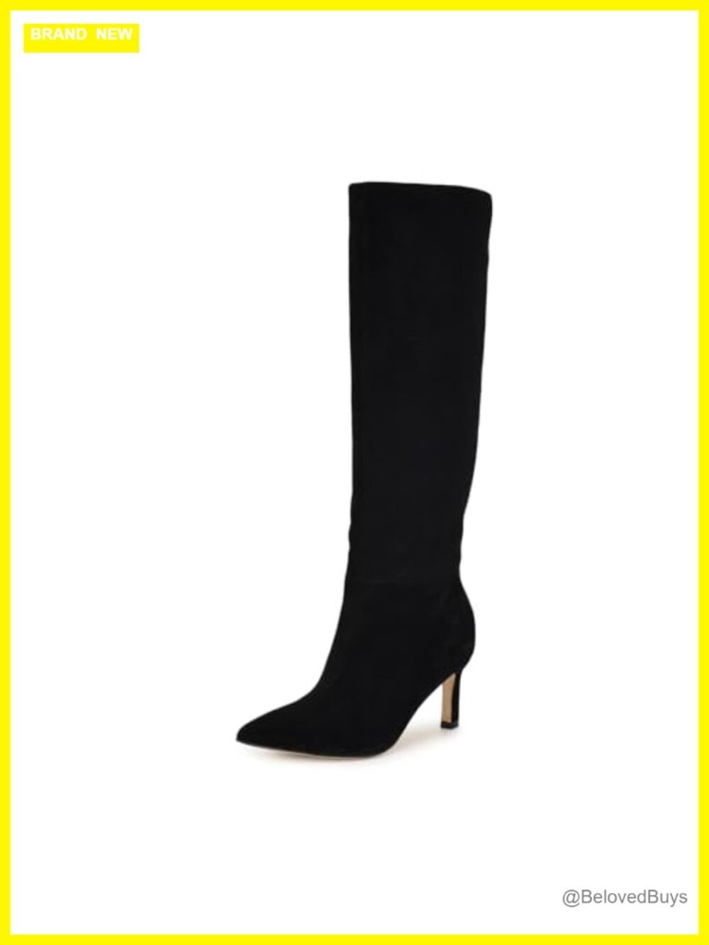 Nine West Lorthey Suede Knee-High Stiletto Boots Pointy Toe Pull-On